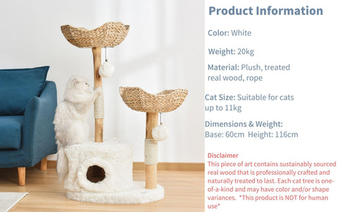 Luxury Real Wood Cat Tree - Summer Pet
